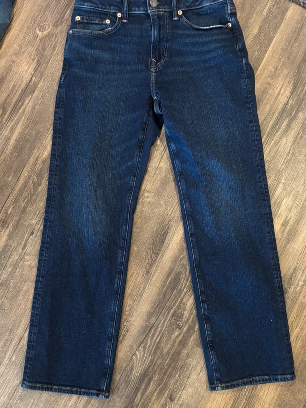 American Eagle Outfitters Men's Straight Jeans in Dark Blue